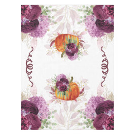 Toalha De Mesa Flores de Borgonha da Pumpkin de Ação de Graças