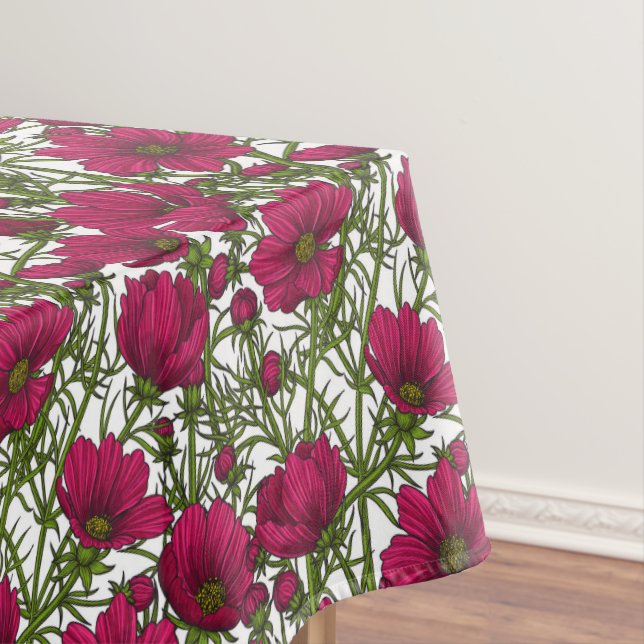 Toalha De Mesa Flores de Cosmos Rosa (Posição Original)