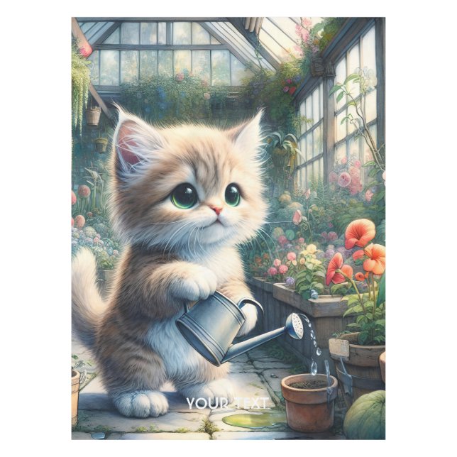 Toalha De Mesa Flores de Gato Bonito Fantasy (Frente)