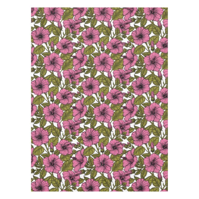 Toalha De Mesa Flores de hibisco rosa (Frente)