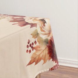 Toalha De Mesa Flores de Outono em Aquarela-