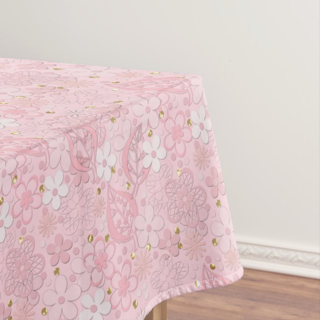 Toalha De Mesa Flores de papel rosa (Posição Original)
