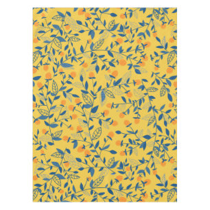 Toalha De Mesa Flores de rabo em azul e amarelo