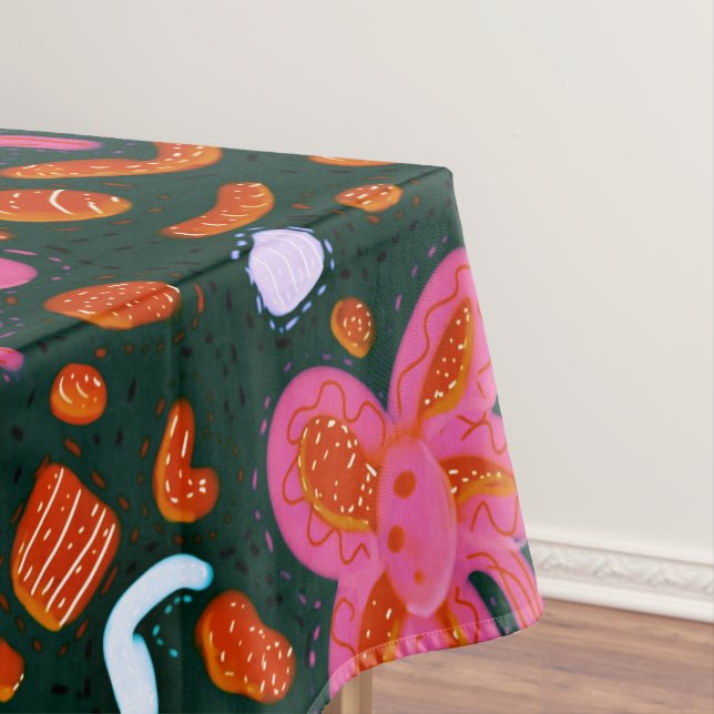 Toalha De Mesa Flores doces e padrão de páscoa - escuro (Posição Original)