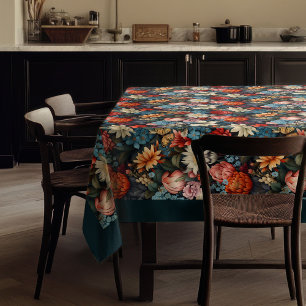 Toalha De Mesa Flores e borboletas selvagens coloridas do Modern
