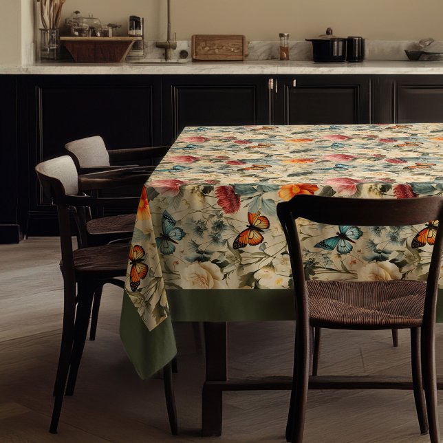 Toalha De Mesa Flores e borboletas selvagens do Modern Boho (Modern Boho wild flowers and butterflies Tablecloth)