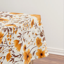 Toalha De Mesa Flores E Folhas De outono De Cores De Água