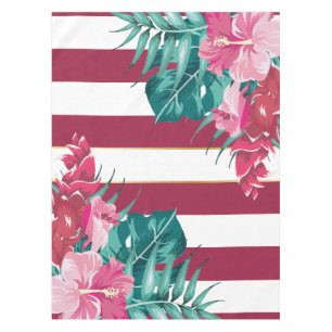Toalha De Mesa Flores Exóticas de Verão stripteadas