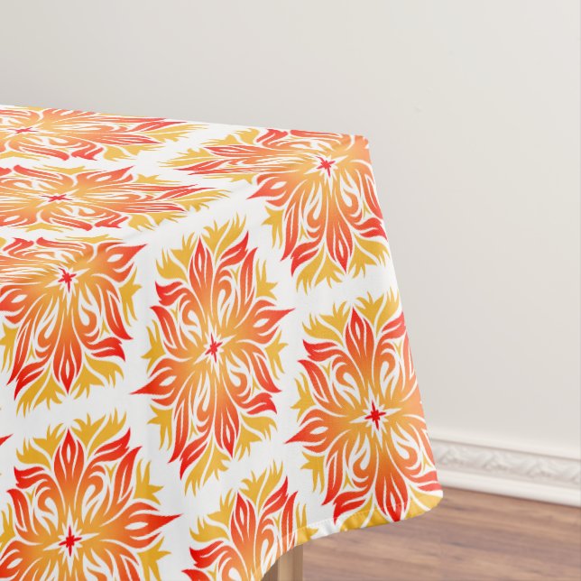 Toalha De Mesa Flores Laranja, Padrão De Flores, Padrão Floral (Posição Original)