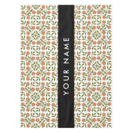 Toalha De Mesa Flores Laranja, Padrão Floral, Boho, Seu Nome