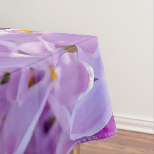 Toalha De Mesa Flores lilás rosa