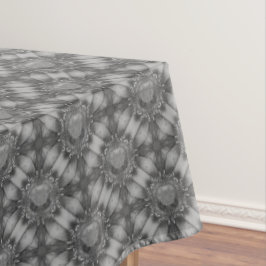 Toalha De Mesa Flores Metálicas de Cinzas de Prata com Padrão de 