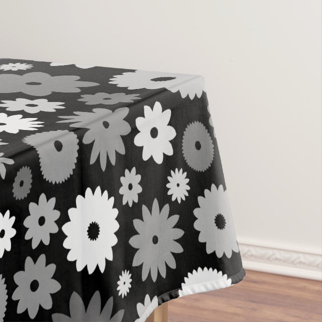 Toalha De Mesa Flores Monocromáticas Repetem Padrão (Posição Original)