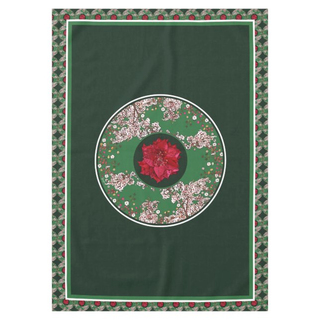 Toalha De Mesa Flores para o Natal (Frente)