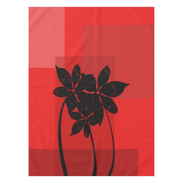 Toalha De Mesa Flores pretas (Frente)