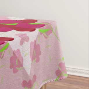 Toalha De Mesa Flores rosa e vermelha - Floral