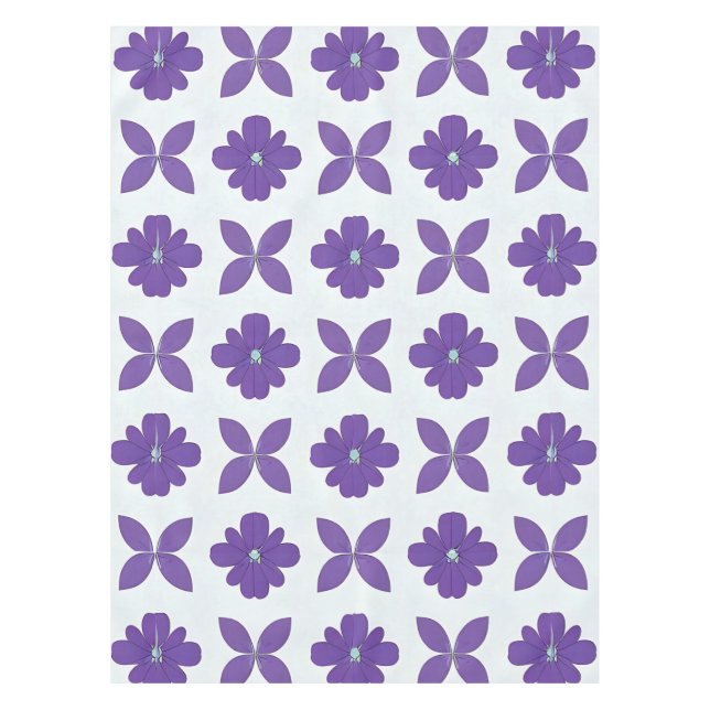 Toalha De Mesa Flores Roxas com Fundo Claro (Frente)