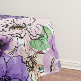 Toalha De Mesa Flores roxas e rosa