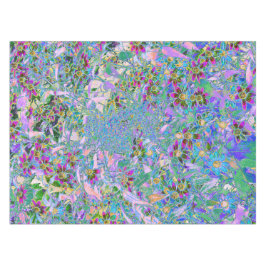 Toalha De Mesa Flores Roxas, Verdes e Azuis a Rosa