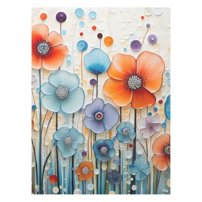 Toalha De Mesa Flores selvagens florescentes entonadas (Frente)