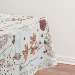 Toalha De Mesa Flores Selvagens Modernas   Elegante Boho Floral