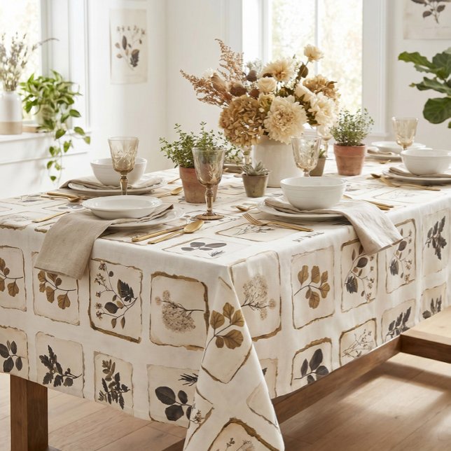 Toalha De Mesa Flores silvestres botânicas herbais prensadas vint (Criador carregado)