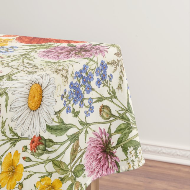 Toalha De Mesa Flores Silvestres Delicadas da Campina em Flor (Posição Original)