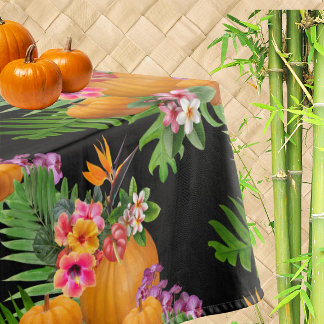 Toalha De Mesa Flores Tropicais Abóboras Dia de Ação de Graças