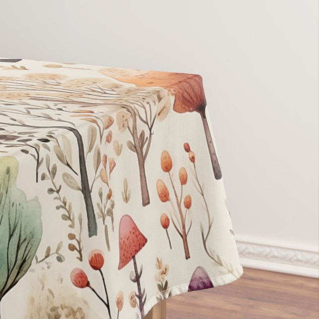 Toalha De Mesa Floresta de Aquarela da Madeira (Posição Original)