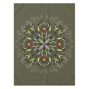 Toalha De Mesa Floresta Escura Verde Olhos de Cogumelo Goblincore