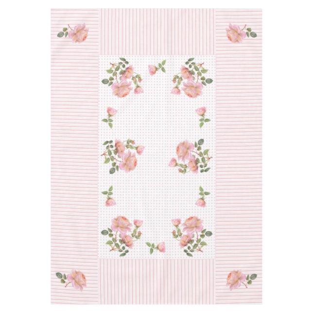 Toalha De Mesa Flórida de safra, linhas e pontos tablecloth 60"x8 (Frente)