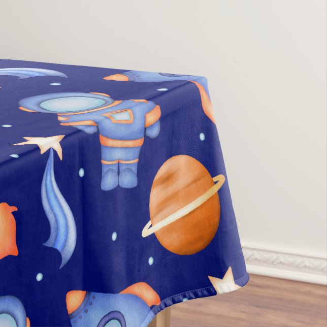 Toalha De Mesa Foguete Espacial Infantil & Astronauta (Posição Original)