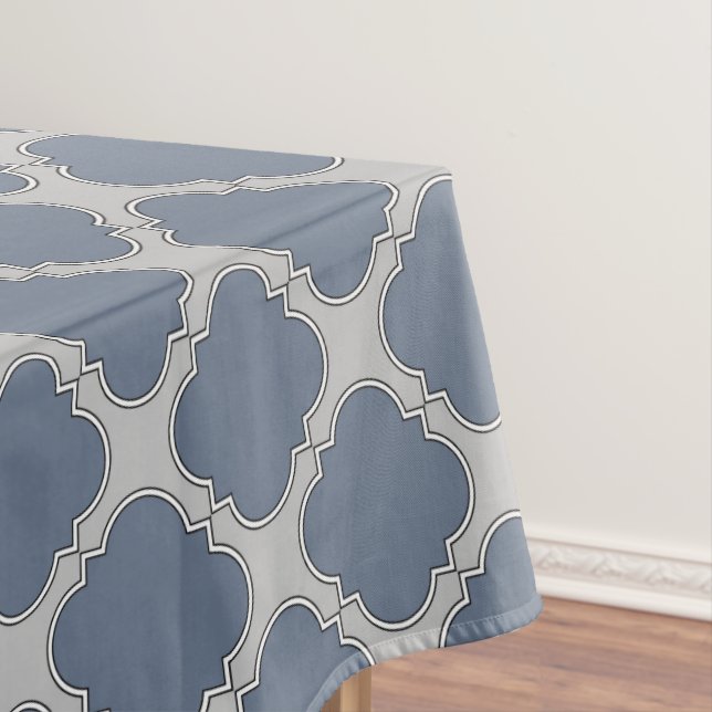 Toalha De Mesa Folha de cinza azul (Posição Original)