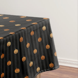 Toalha De Mesa Folha de Laranja Sem Costura Pumpkins e Stripes Ha