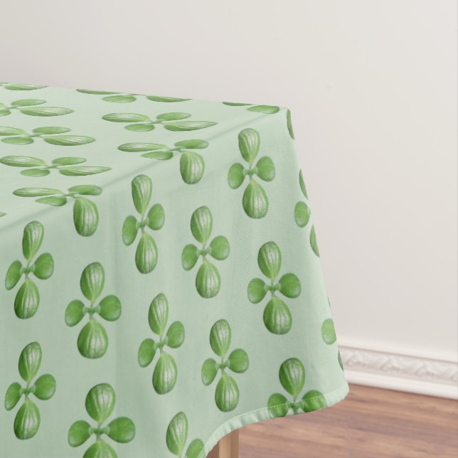 Toalha De Mesa Folhas da Árvore de Jade Verde sobre Verde Claro (Posição Original)