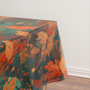 Toalha De Mesa Folhas de Aquarela Russas Quentes - Estética Boho