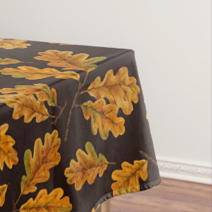 Toalha De Mesa Folhas de carvalho autóctones em castanho escuro