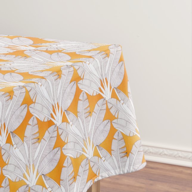 Toalha De Mesa Folhas de Floresta Tropical de Summer Orange (Posição Original)