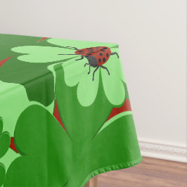 Toalha De Mesa Folhas de Insetos e Vestidos Verdes Modernos, Red