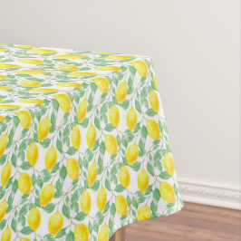 Toalha De Mesa Folhas de limões aquarelados branco casamento