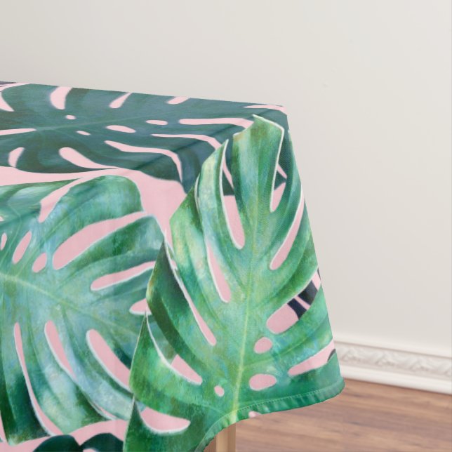 Toalha De Mesa Folhas de Monstera Tropicais (Posição Original)