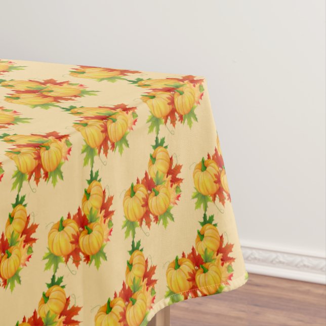 Toalha De Mesa Folhas de outono do Tablecloth "60x84"/abóboras (Posição Original)
