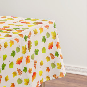 Toalha De Mesa Folhas de Outono Lindas em Bege Claro