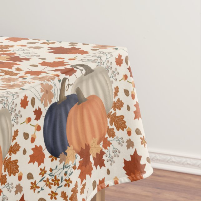 Toalha De Mesa Folhas de outono Russas de Pumpkins Flores Selvage (Posição Original)