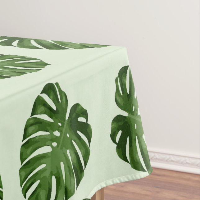 Toalha De Mesa Folhas de Palma, Folhas Verdes, Padrão Tropical (Posição Original)