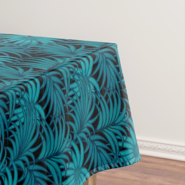 Toalha De Mesa Folhas de Palma Tropicais Noturnas (Posição Original)