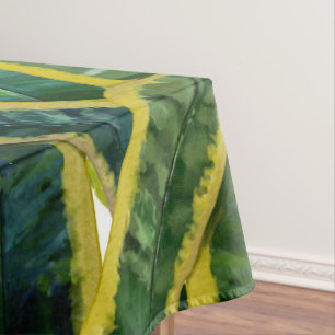 Toalha De Mesa Folhas de pássaros-amarelos-do-verão Tropicais
