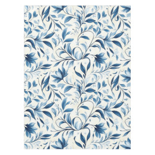 Toalha De Mesa Folhas de salsa azul Elegante - Fundo branco (1)
