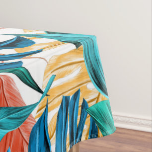 Toalha De Mesa Folhas tropicais coloridas, design de padrão exóti