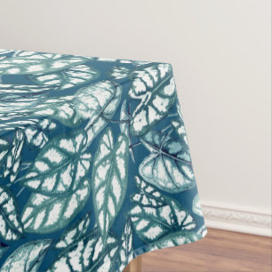 Toalha De Mesa Folhas Tropicais de Teto Azul